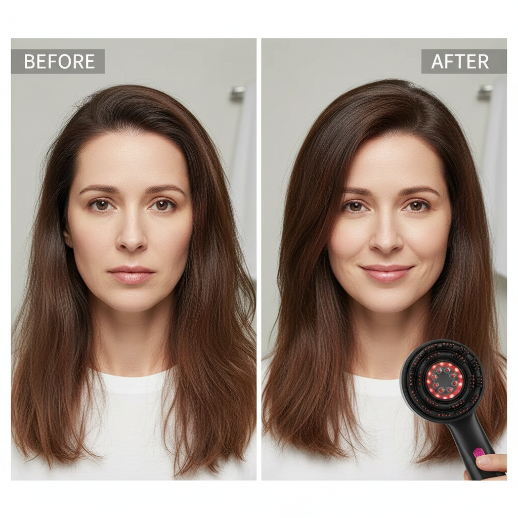 Electric Hair Regrowth Brush with Infrared Light Machine Acupoint Scalp Massage Anti-Hair Loss Exercise Hair Scrubber Combs