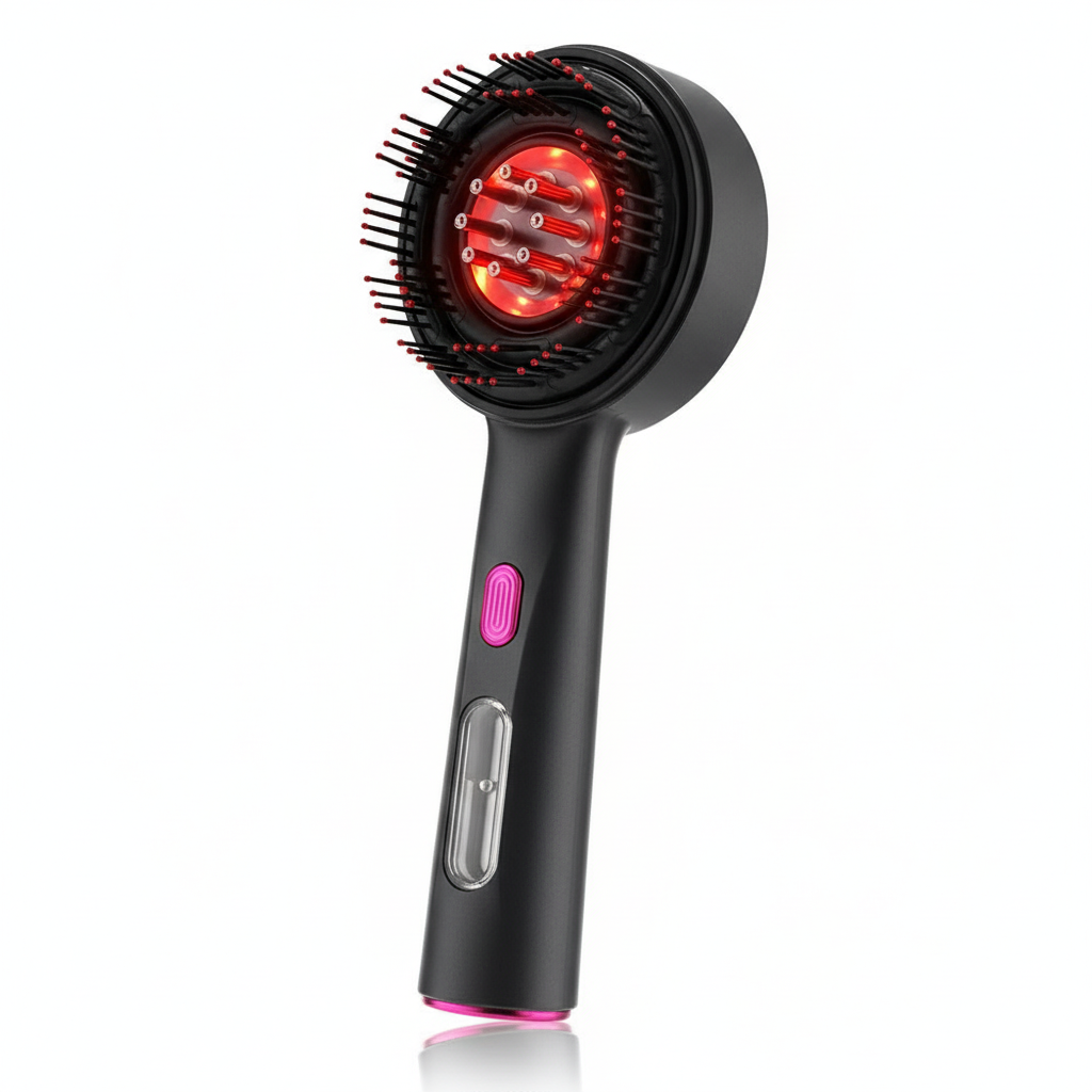 Electric Hair Regrowth Brush with Infrared Light Machine Acupoint Scalp Massage Anti-Hair Loss Exercise Hair Scrubber Combs